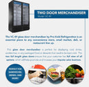 55'' Pro-Kold Double Glass Door Merchandise Cooler 41.6 Cu.Ft., VC-49