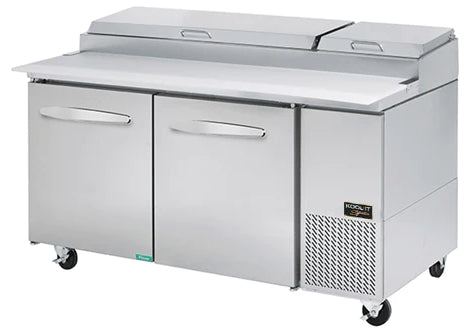 67" Kool-It Signature Refrigerated Pizza Prep Table with Two Doors KPT-67-2