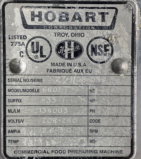 Hobart 142" Vertical Meat Saw Used FOR01896