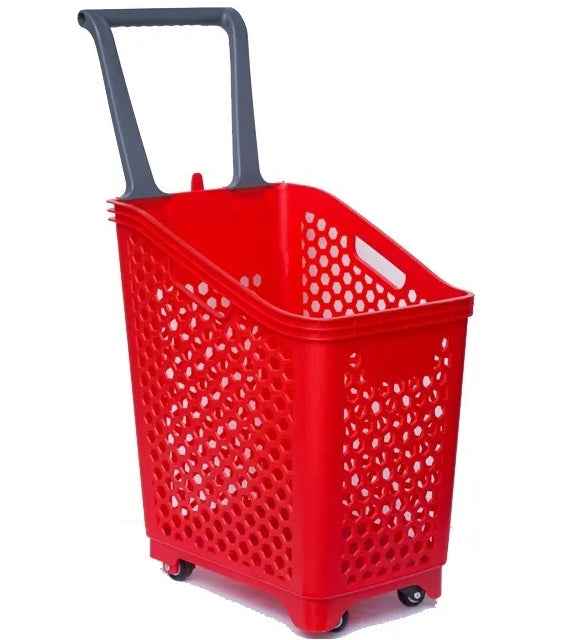 Rolling Shopping Basket with 4 Wheels & Handle YD-052