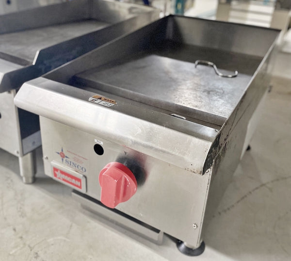 Omcan Countertop Stainless Steel Gas Griddles With Manual Control & 1 Burner Used FOR01826