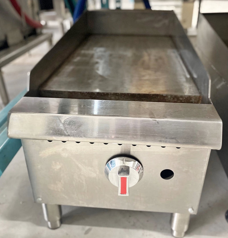 Omcan Countertop Stainless Steel Gas Griddles With Manual Control & 1 Burner Used FOR01826