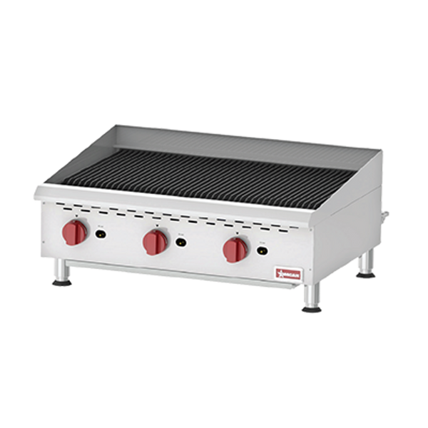 Omcan Countertop 15'' Radiant Gas Char-Broiler With 3 Burners 43728