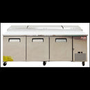 92" CHEF Three Solid Door Pizza Prep Table Used FOR02315