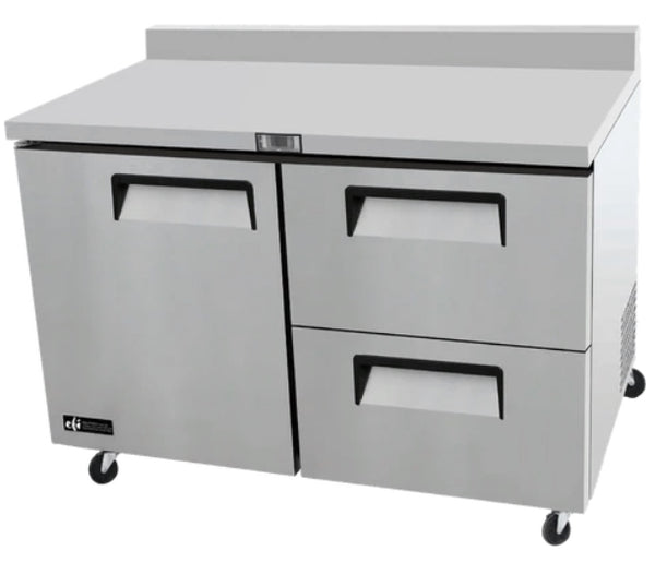 EFI 48.2" Refrigerated Prep Table with One Door & Two Drawers CSDW2-48VC