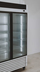 55'' Alaska-Line Stainless Steel Double Glass Door Cooler 50 Cu.Ft., HIT-409