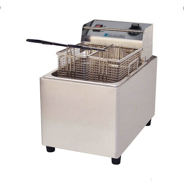 Eurodib Electric Countertop Fryer with Full Size Basket 2 Gal (8 L) Capacity, SFE01860-220