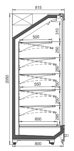 74'' Alaska-Line Multideck Glass Door Display Cooler HIT-149-3