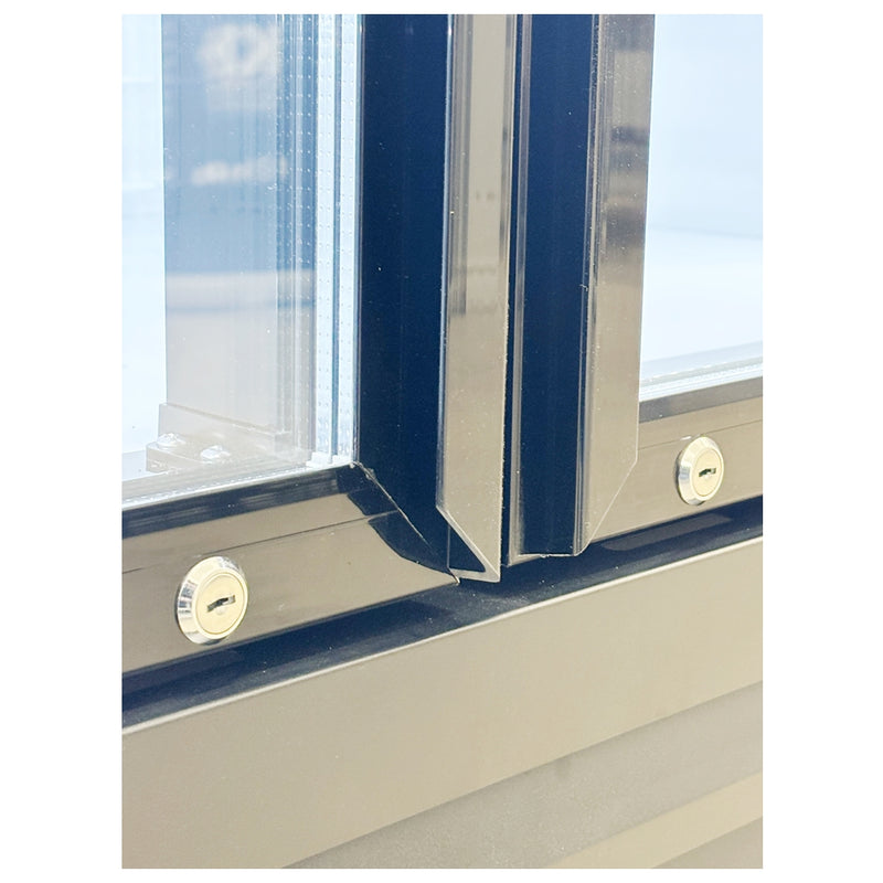 53" Alaska Line Double Glass Door Freezer with Black Frame HIT-800