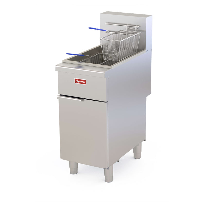 50 lbs. Capacity Natural Gas Open Pot Floor Model Fryer - 122,000 BTU 48550