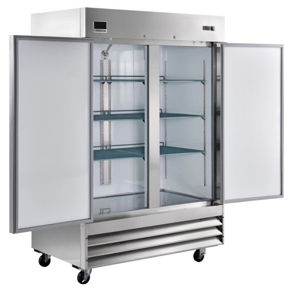 55" Double Solid Door Stainless Steel Freezer LRSF2-H
