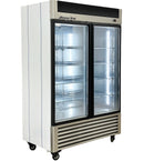 55'' Alaska-Line Stainless Steel Double Glass Door Cooler 50 Cu.Ft., HIT-409