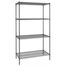 Chrome/Black Epoxy Wire Shelf Kits (72" High, 4 Shelves) - Various Sizes