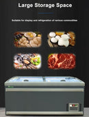 99'' CHEF Combined Island Freezer End Unit With Sliding Glass Top CQS-25L