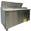 72'' CHEF Double Door Refrigerated Pizza Prep Table TPP-67T