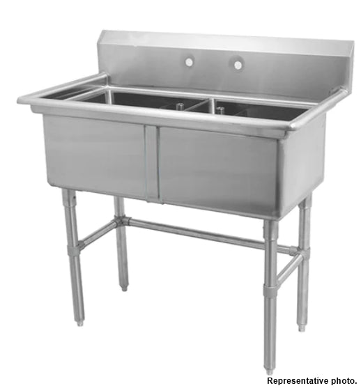 47'' CHEF Two Tub Sink with Centre Draina & No Drainboard CH-2004