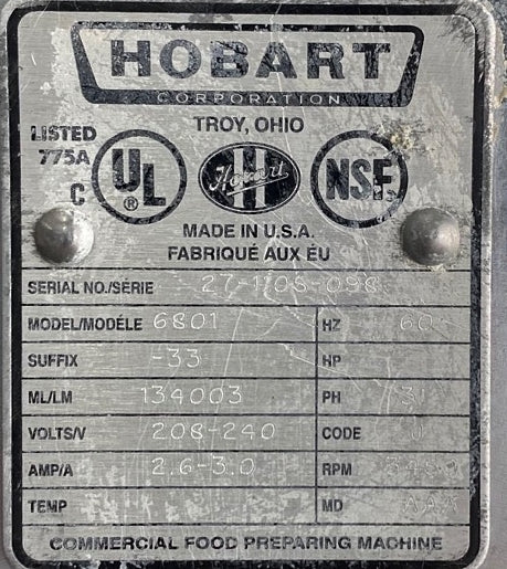 Hobart 142" Vertical Meat Saw Used FOR01896