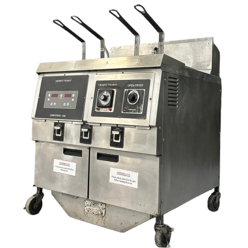 Henny Penny 2-Well Natural Gas Fryer with Computron 1000 Controls Used FOR02130