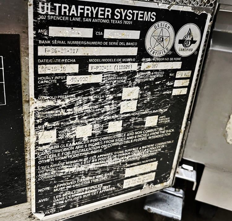 Ultrafryer 45lbs. Gas Floor Fryer Used FOR01681