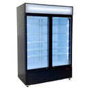 Alaska Line 53" Double Glass Door Freezer 49.4 Cu.Ft. Capacity with Black Frame HIT-800