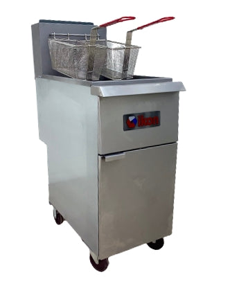 Ikon Natural Gas Fryer Floor Model 40-55lbs Capacity, - 120,000 BTU IGF-40/50 NG