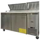 72'' CHEF Double Door Refrigerated Pizza Prep Table TPP-67T