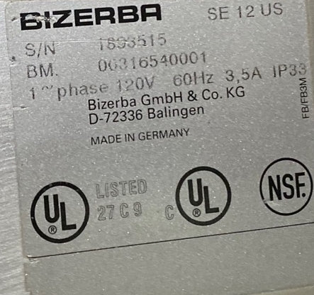 Bizerba Meat Slicer 13'' Blade, Used FOR01892