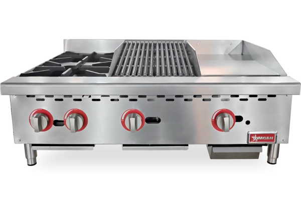 Omcan 36″ Gas Combination Hot Plate, Charbroiler and Griddle Combo 48086