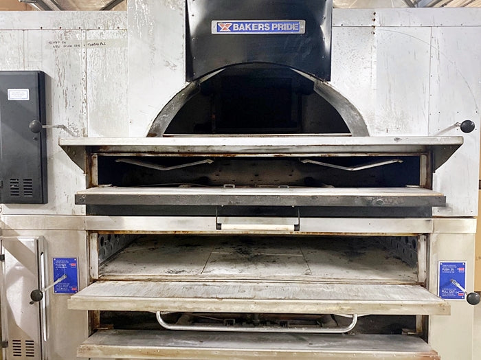 Baker's Pride Double Deck Pizza Oven Stainless Steel Body, FC-616 and Y600, Used FOR01869