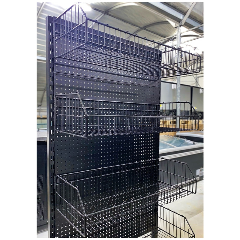 Black Gondola Shelving Single Sided with Baskets YD-S021 Starter