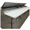 True 119" Refrigerated Pizza Prep Table 4 Door TPP-AT-119-HC