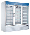 Omcan 80'' 3 Door Swing Glass Door Freezer with 52.3 Cu.Ft 50087