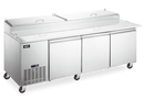 92″ Three (3) Door Refrigerated Pizza Prep Table, 24 cu.ft (680 L), Stainless Steel 50044