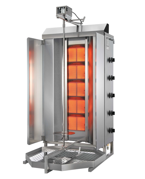 Potis MU GD5 120 kg Natural Gas Vertical Broiler / Shawarma Machine with 5 Burners | Trento – 47,500 BTU 49162