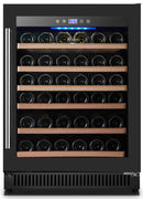 Omcan Vinovero 23" Single Zone Wine Cooler with 51 Bottle Capacity and Black Full Glass Door  48261