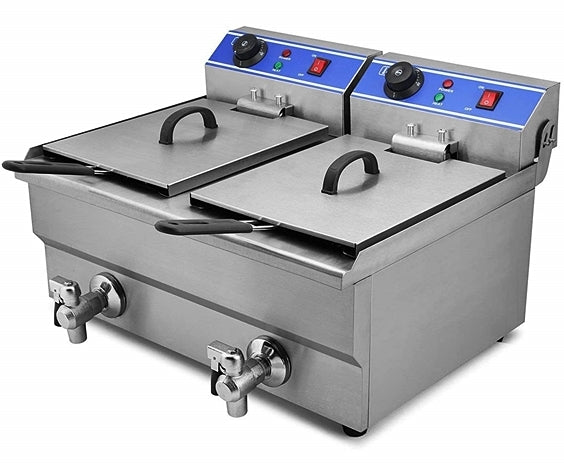 Countertop Electric Fryer 20L with 2 Tank JI-101