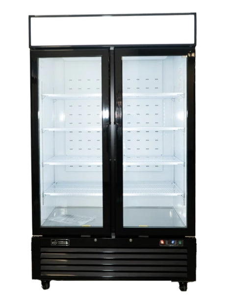 EFI 48" Bottom-Mount Glass 2-Door Black Merchandising Freezer 36.8 Cu. Ft. F2-48GDVC