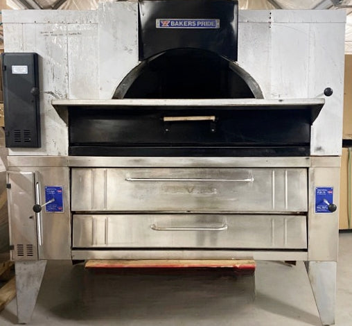 Baker's Pride Double Deck Pizza Oven Stainless Steel Body, FC-616 and Y600, Used FOR01869