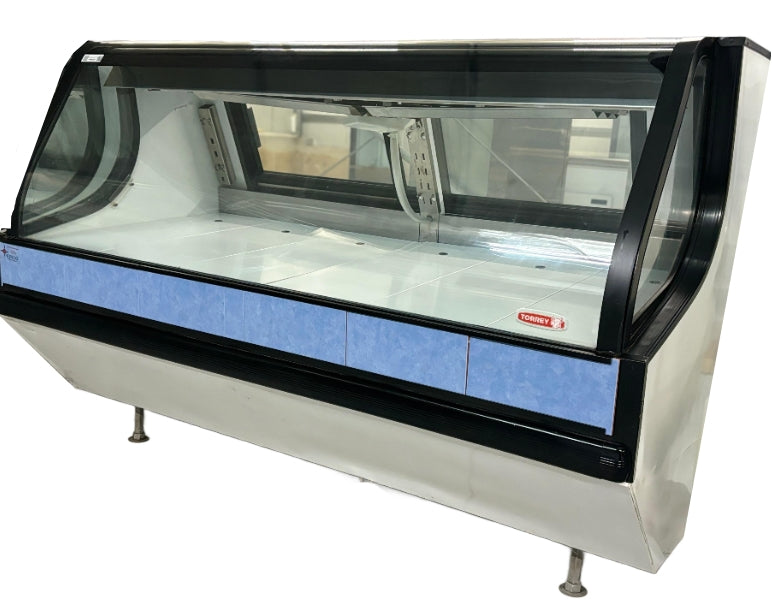 Pro-Kold Curved Glass 79" Refrigerated Fresh Meat Display Case Used FOR02131