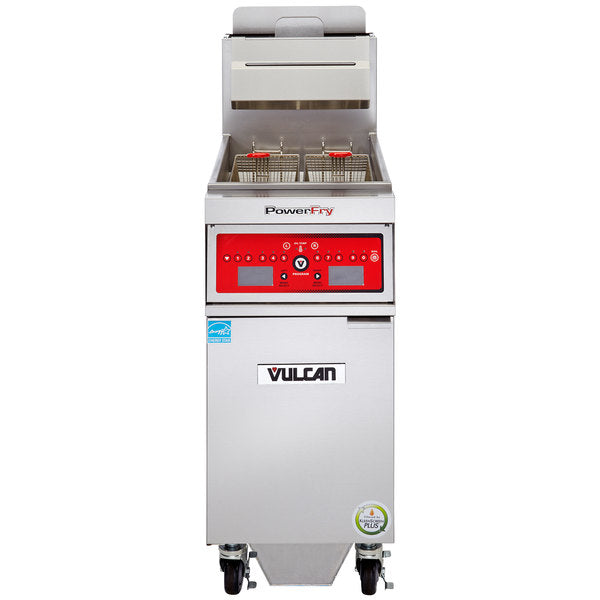 Vulcan Floor Model Gas Fryer 85-90LBS, with Solid State Digital Controls No Built-In Filtration System 1TR85D