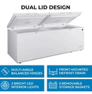 21 Cu Ft Dual Door Convertible Chest freezer or Fridge with Wheels KKCF21-W