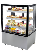 36'' Omcan Square Glass Floor Refrigerated Display Case 13.77Cu.Ft. Capacity, 44382