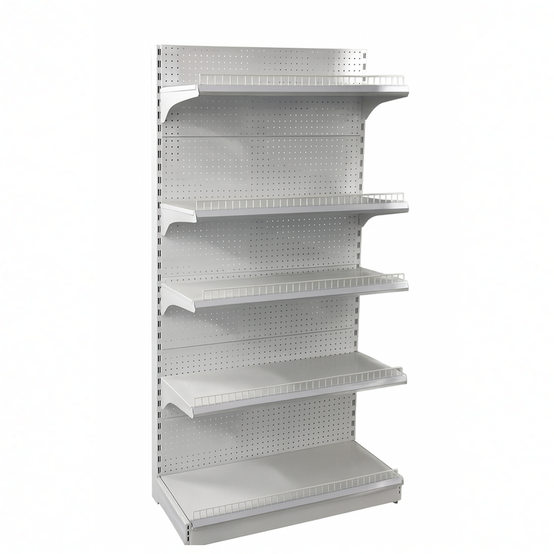 White Double Sided Gondola Supermarket Shelving HD-WA