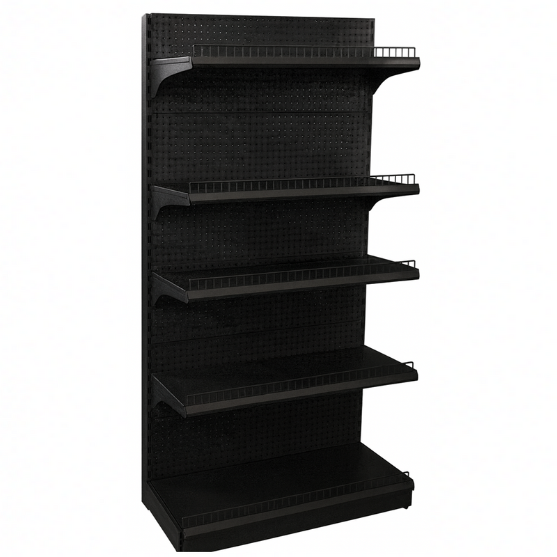 Black Double Side Gondola Supermarket Shelving HD-BA