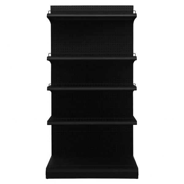Black Single Sided Gondola Supermarket Shelving HS-BA
