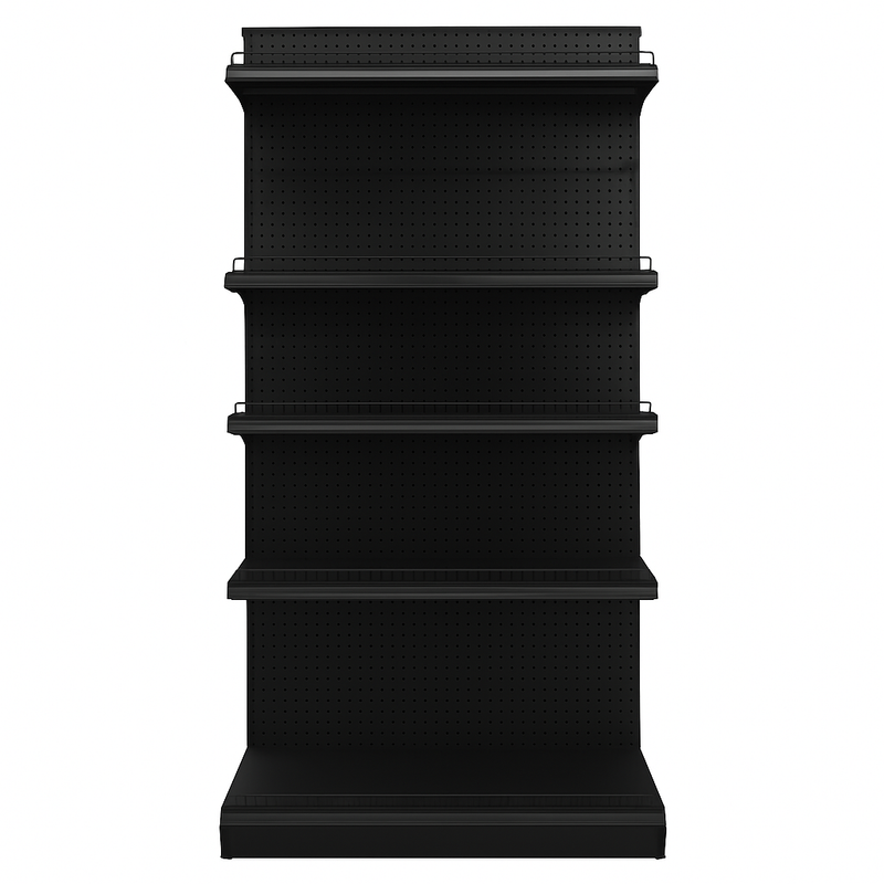 Black Double Side Gondola Supermarket Shelving HD-BA