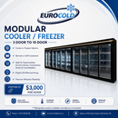 EuroCold Supermarket Cooler & Freezer, Remote or Self Contain - From 3 Door To 10 Door Options