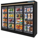 EuroCold 4 Glass Door Supermarket Freezer, Remote or Self Contain EUF-4