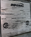 Imperial 40 Lb Electric Floor Fryer with Giles Free Standing Ventless Hood Used FOR02443
