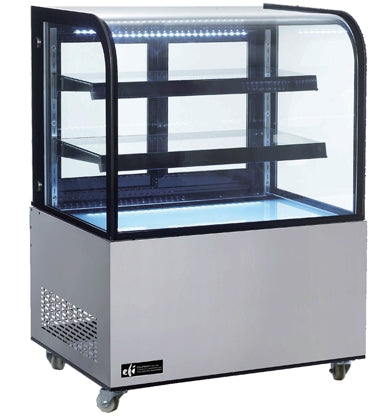 36″ EFI Curved Glass Floor Refrigerated Bakery Case 10.4 Cu.Ft., CGCM-3648